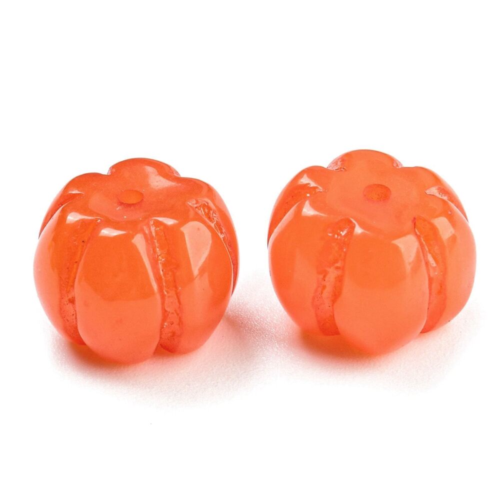 2435 100 pcs 13mm Pumpkin Resin Beads Autumn Vegetable Halloween